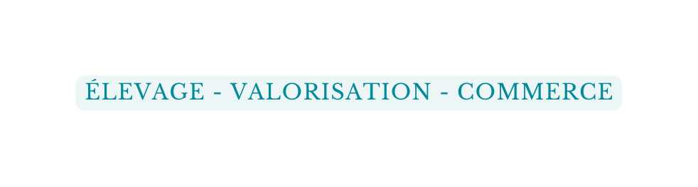 Élevage valorisation commerce